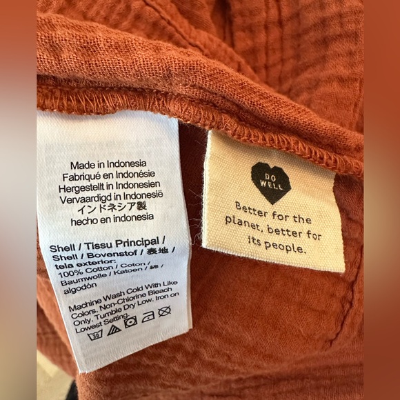 MADEWELL - Lightspun Cotton Gauze V-Neck Midi Dress - Burnt Clay - Medium - BNWT - Picture 16 of 16